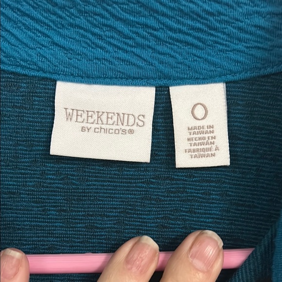 Chico's Teal Full-Zip Jacket - Picture 2 of 5